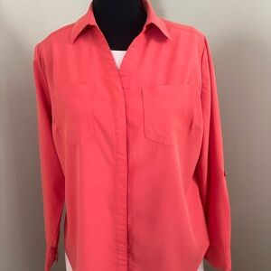 Chico's Vibrant Coral Button-Down Shirt
